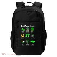 St Patrick Day God Says I Am Pt Christian Physical Therapy Backpack thumb 0