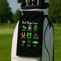 St Patrick Day God Says I Am Pt Christian Physical Therapy Golf Towel thumb 2