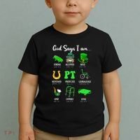 St Patrick Day God Says I Am Pt Christian Physical Therapy Toddler T-Shirt thumb 2