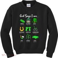 St Patrick Day God Says I Am Pt Christian Physical Therapy Kids Sweatshirt thumb 0