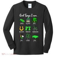 St Patrick Day God Says I Am Pt Christian Physical Therapy Kids Long Sleeve Shirt thumb 0