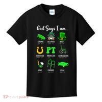 St Patrick Day God Says I Am Pt Christian Physical Therapy Kids T-Shirt thumb 0