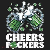 St Patricks Day Cheers Fckers Shamrock Clover Green Beer Women's Sweatshirt thumb 2