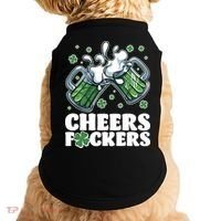 St Patricks Day Cheers Fckers Shamrock Clover Green Beer Doggie Tank thumb 0