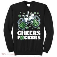 St Patricks Day Cheers Fckers Shamrock Clover Green Beer Sweatshirt thumb 0