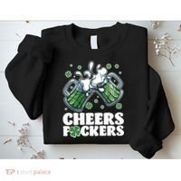 St Patricks Day Cheers Fckers Shamrock Clover Green Beer Sweatshirt thumb 2