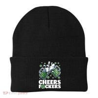 St Patricks Day Cheers Fckers Shamrock Clover Green Beer Beanie thumb 0