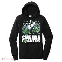 St Patricks Day Cheers Fckers Shamrock Clover Green Beer Women's Hoodie thumb 0
