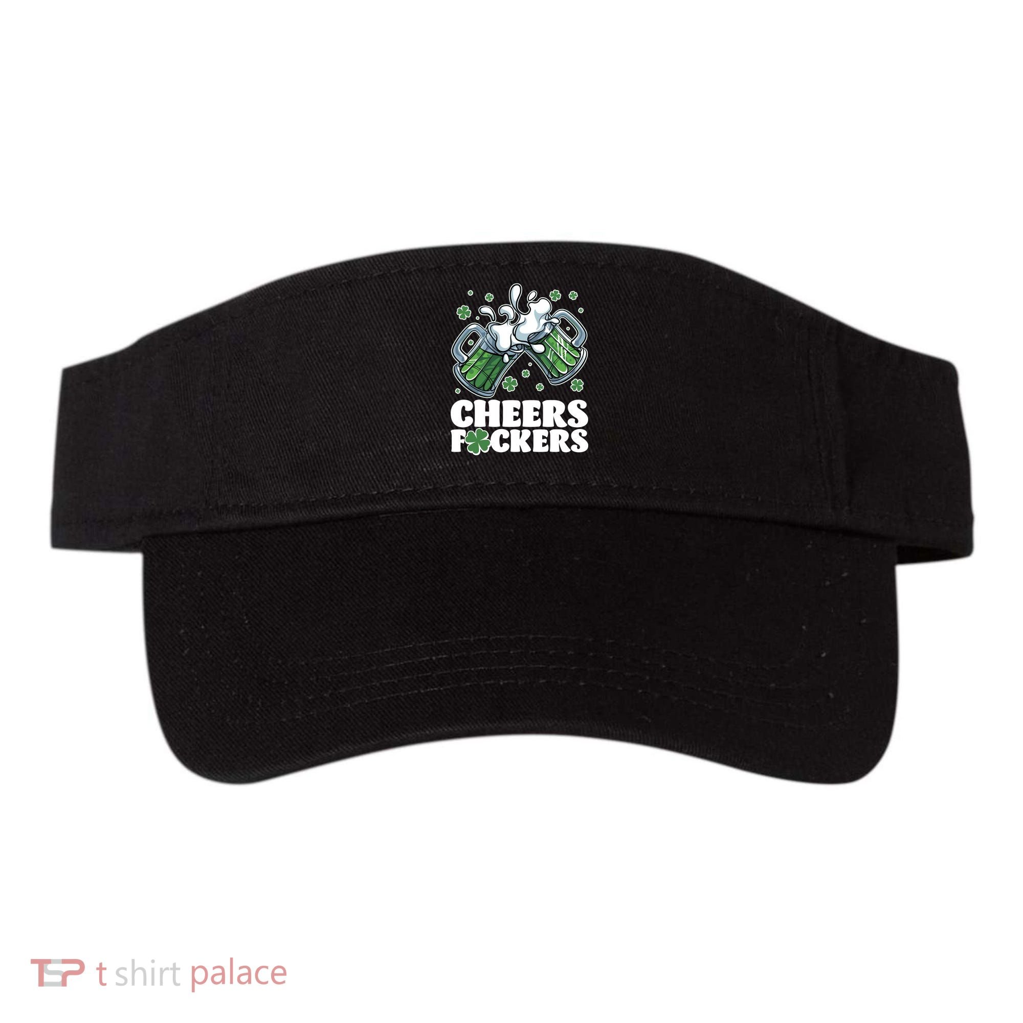 St Patricks Day Cheers Fckers Shamrock Clover Green Beer Visor