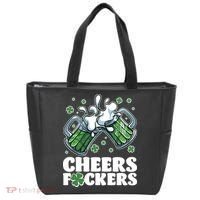 St Patricks Day Cheers Fckers Shamrock Clover Green Beer Tote Bag thumb 0