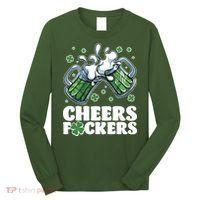 St Patricks Day Cheers Fckers Shamrock Clover Green Beer Long Sleeve Shirt thumb 0