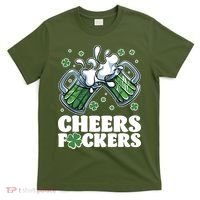 St Patricks Day Cheers Fckers Shamrock Clover Green Beer T-Shirt thumb 0
