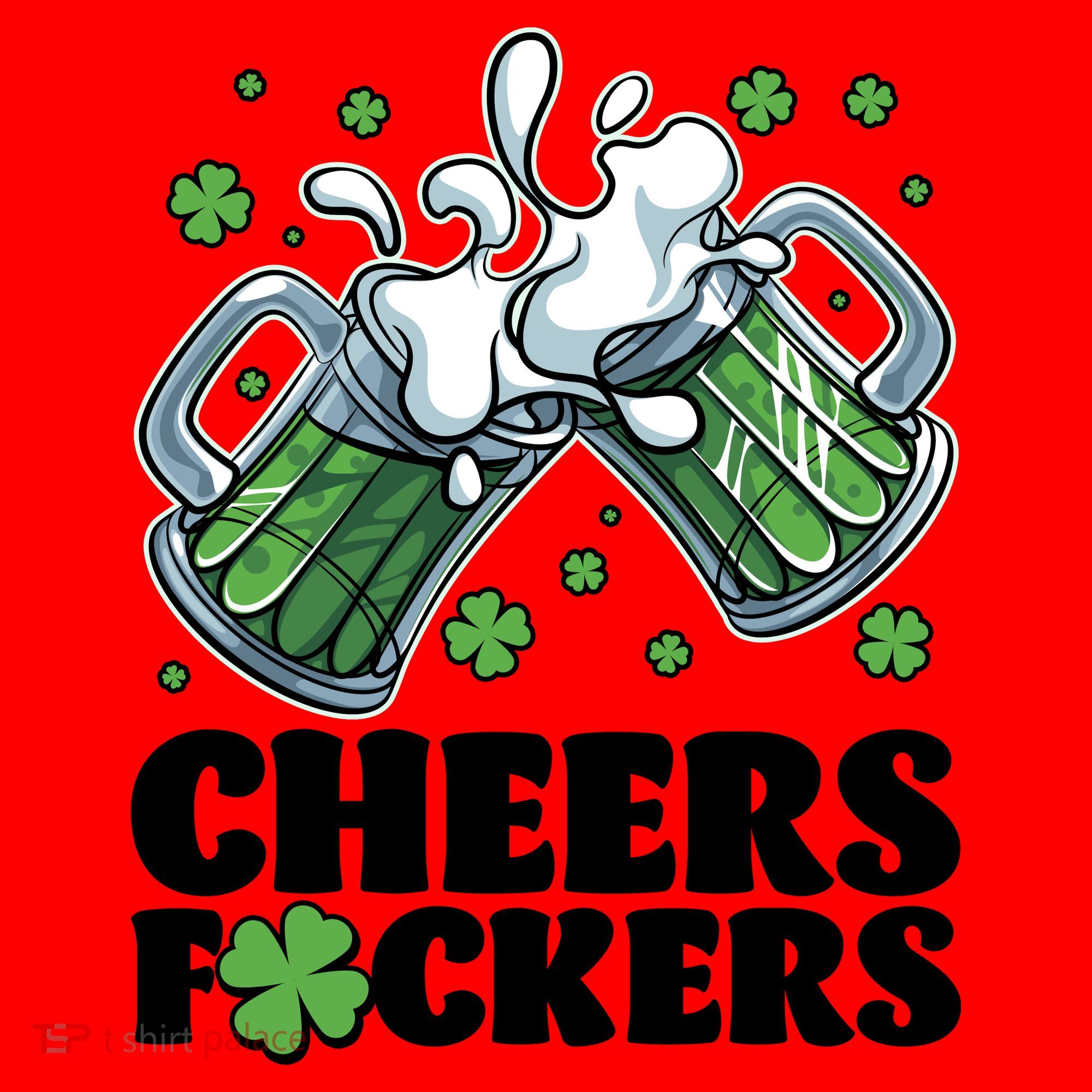 St Patricks Day Cheers Fckers Shamrock Clover Green Beer Santa Hat