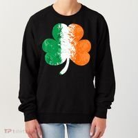 Saint Patrick's Day Irish Flag GrungeStyle Shamrock Women's Sweatshirt thumb 0