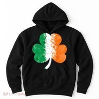 Saint Patrick's Day Irish Flag GrungeStyle Shamrock Hoodie thumb 0
