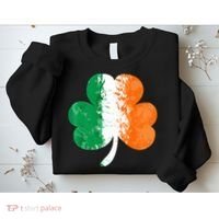 Saint Patrick's Day Irish Flag GrungeStyle Shamrock Sweatshirt thumb 2