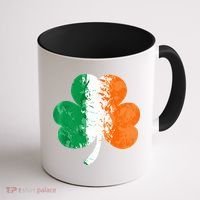 Saint Patrick's Day Irish Flag GrungeStyle Shamrock Coffee Mug thumb 1