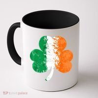 Saint Patrick's Day Irish Flag GrungeStyle Shamrock Coffee Mug thumb 0