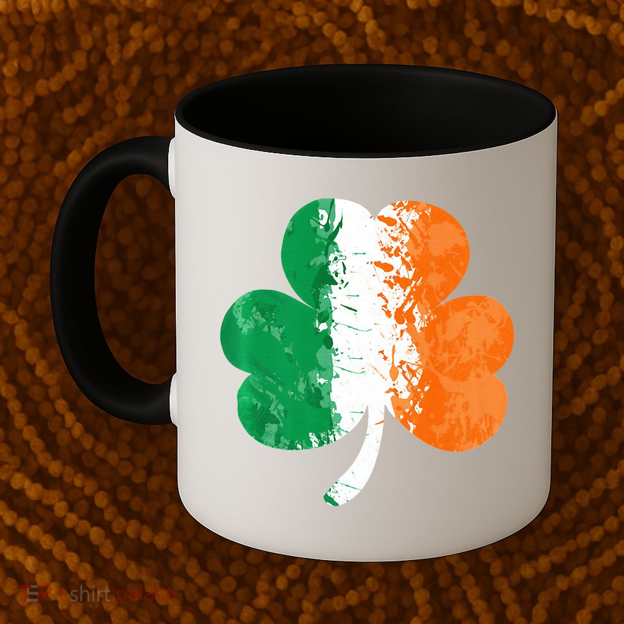 Saint Patrick's Day Irish Flag GrungeStyle Shamrock Coffee Mug