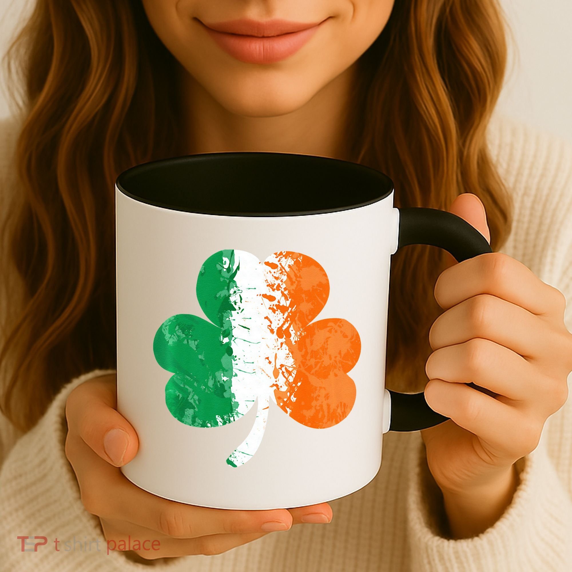 Saint Patrick's Day Irish Flag GrungeStyle Shamrock Coffee Mug