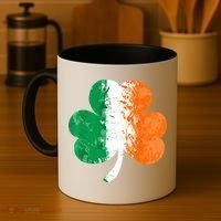Saint Patrick's Day Irish Flag GrungeStyle Shamrock Coffee Mug thumb 4