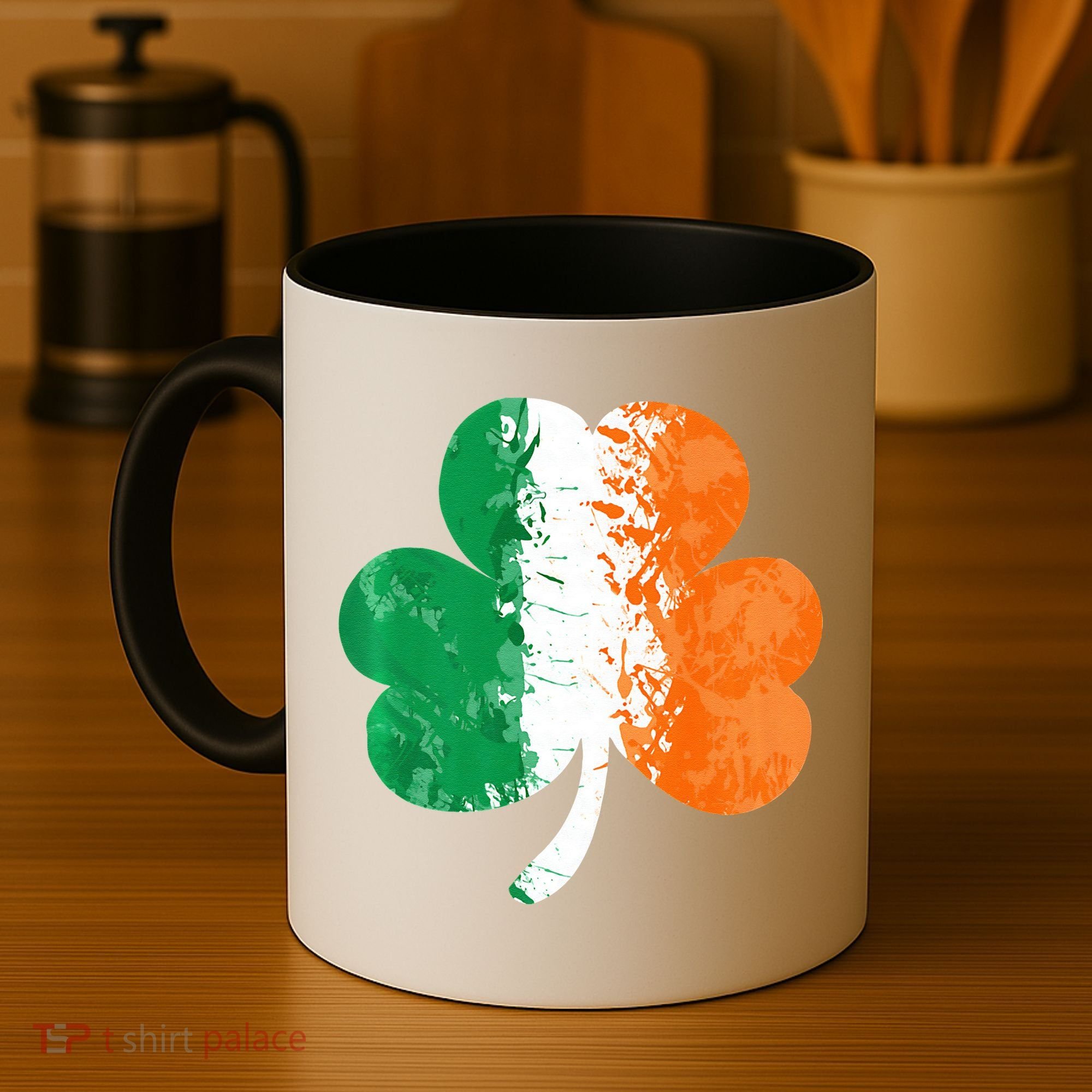 Saint Patrick's Day Irish Flag GrungeStyle Shamrock Coffee Mug