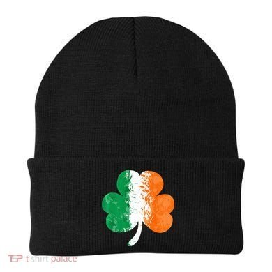 Saint Patrick's Day Irish Flag GrungeStyle Shamrock Beanie