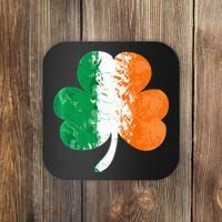 Saint Patrick's Day Irish Flag GrungeStyle Shamrock Coaster thumb 0