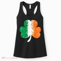 Saint Patrick's Day Irish Flag GrungeStyle Shamrock Women's Tank Top thumb 0