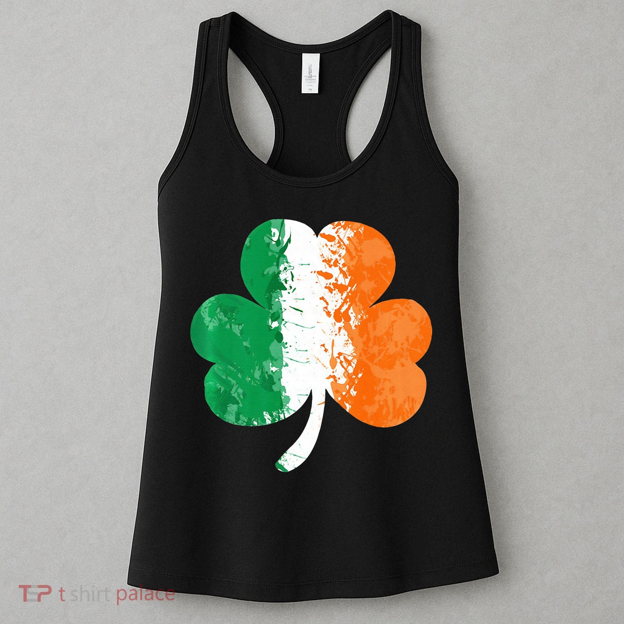 Saint Patrick's Day Irish Flag GrungeStyle Shamrock Women's Tank Top