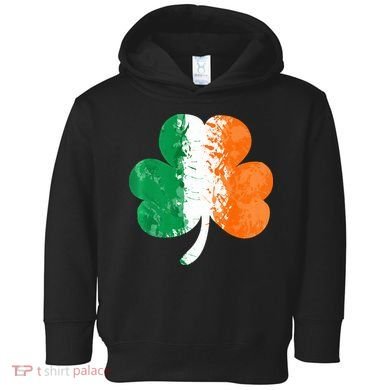 Saint Patrick's Day Irish Flag GrungeStyle Shamrock Toddler Hoodie