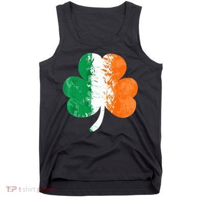 Saint Patrick's Day Irish Flag GrungeStyle Shamrock Tank Top