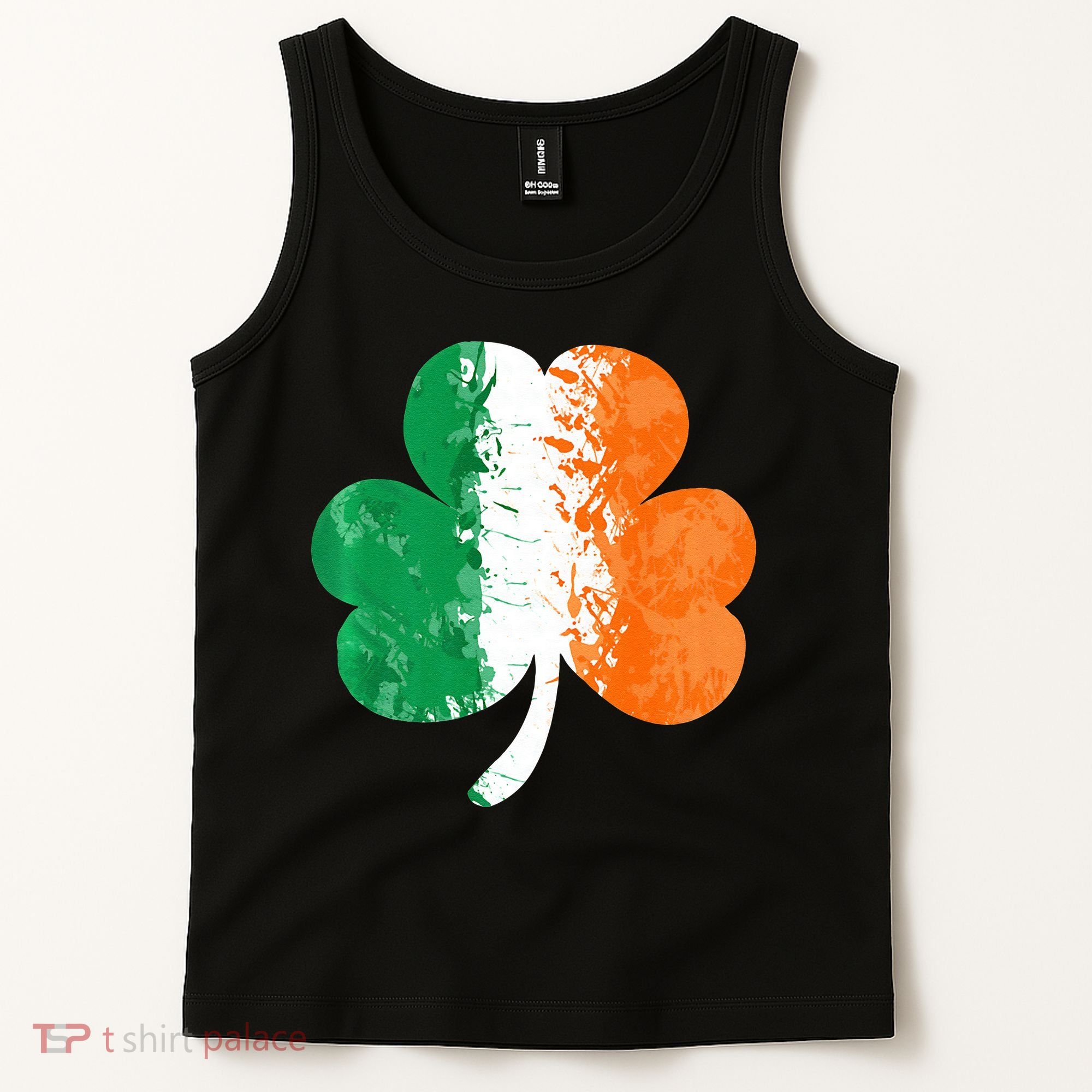Saint Patrick's Day Irish Flag GrungeStyle Shamrock Tank Top