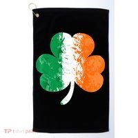 Saint Patrick's Day Irish Flag GrungeStyle Shamrock Golf Towel thumb 0