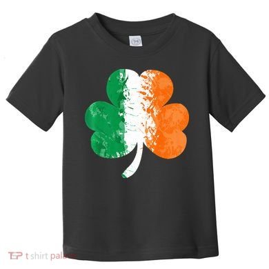 Saint Patrick's Day Irish Flag GrungeStyle Shamrock Toddler T-Shirt