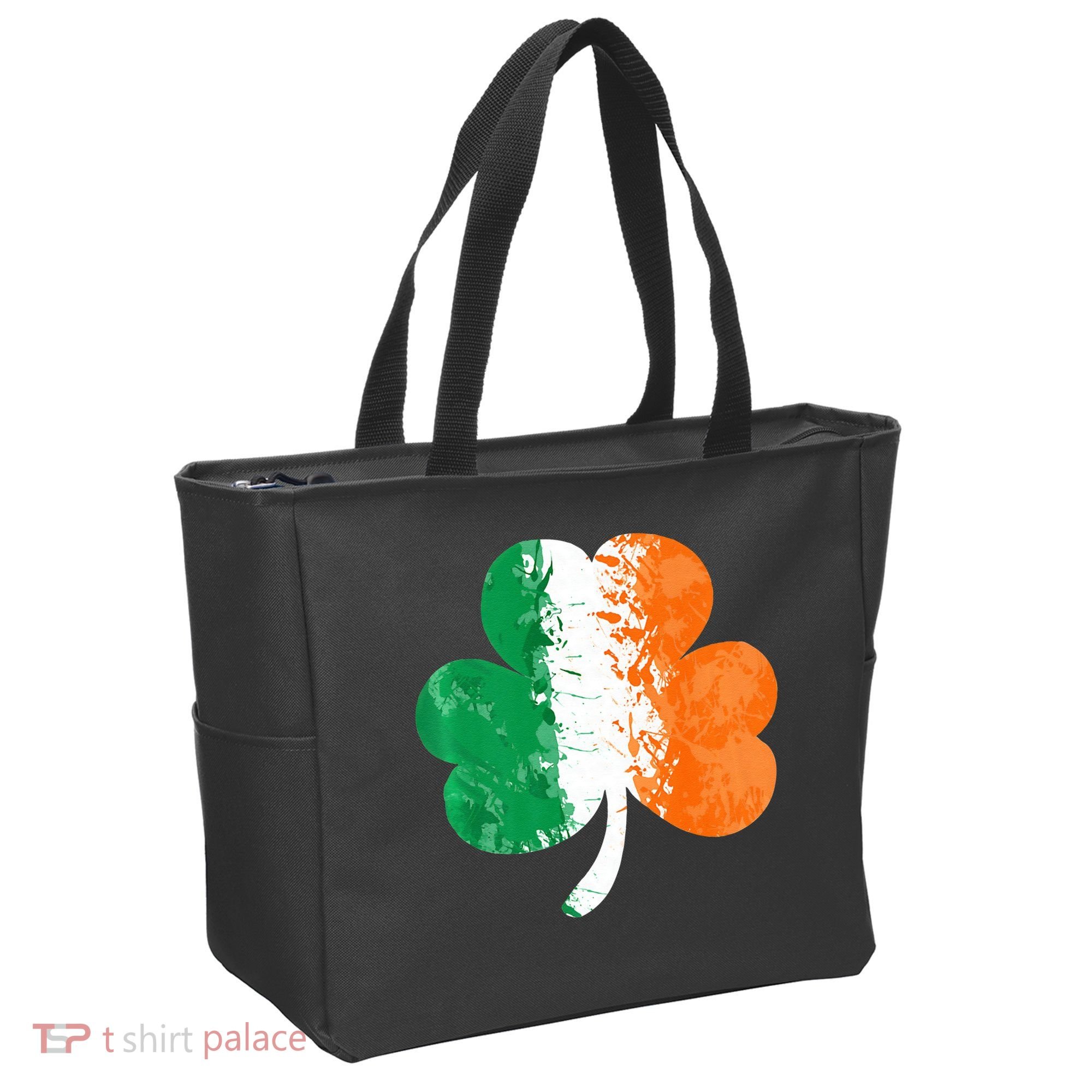 Saint Patrick's Day Irish Flag GrungeStyle Shamrock Tote Bag