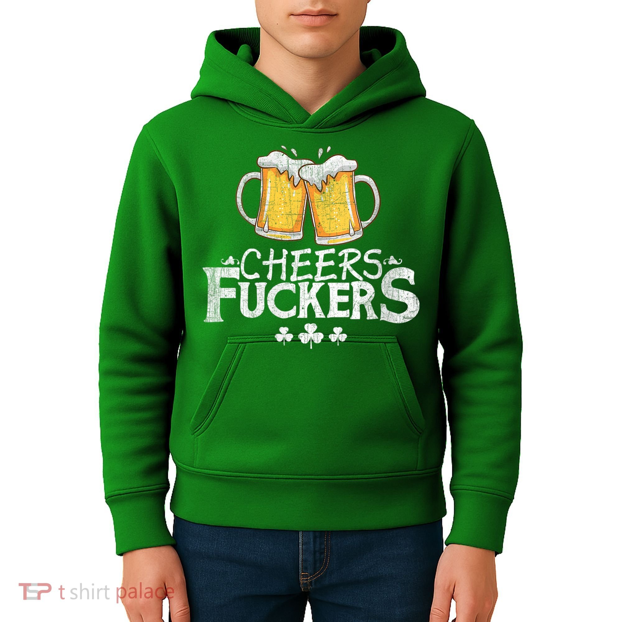 St Patricks Day Cheers Fuckers Kids Hoodie