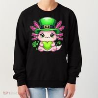 St Patricks Day Axolotl Cute Saint Pattys Kawaii Irish Women's Sweatshirt thumb 0