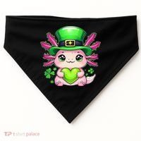 St Patricks Day Axolotl Cute Saint Pattys Kawaii Irish USA-Made Doggie Bandana thumb 0