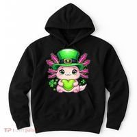 St Patricks Day Axolotl Cute Saint Pattys Kawaii Irish Hoodie thumb 0
