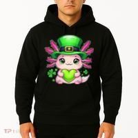 St Patricks Day Axolotl Cute Saint Pattys Kawaii Irish Hoodie thumb 2