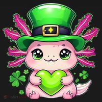 St Patricks Day Axolotl Cute Saint Pattys Kawaii Irish Hoodie thumb 7