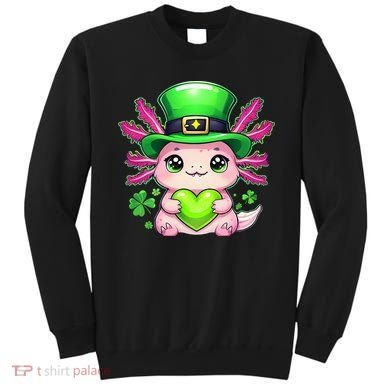 St Patricks Day Axolotl Cute Saint Pattys Kawaii Irish Sweatshirt