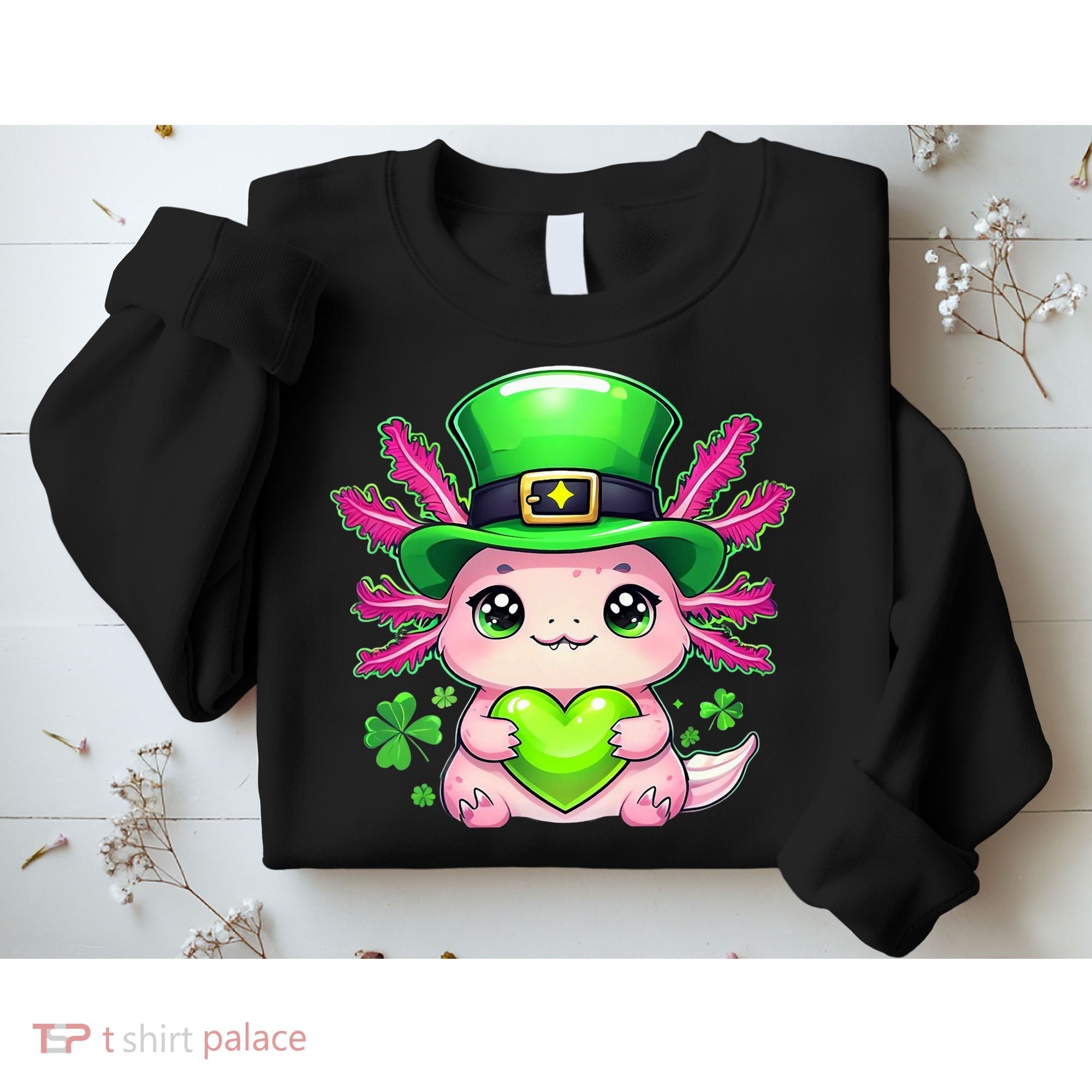 St Patricks Day Axolotl Cute Saint Pattys Kawaii Irish Sweatshirt