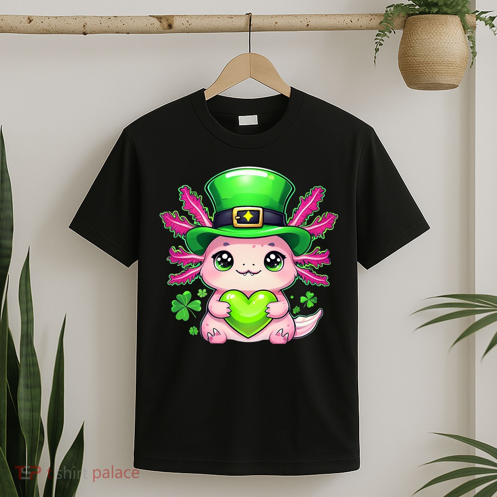 St Patricks Day Axolotl Cute Saint Pattys Kawaii Irish T-Shirt