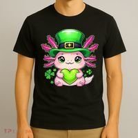 St Patricks Day Axolotl Cute Saint Pattys Kawaii Irish T-Shirt thumb 3