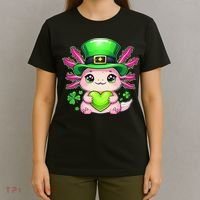 St Patricks Day Axolotl Cute Saint Pattys Kawaii Irish T-Shirt thumb 4