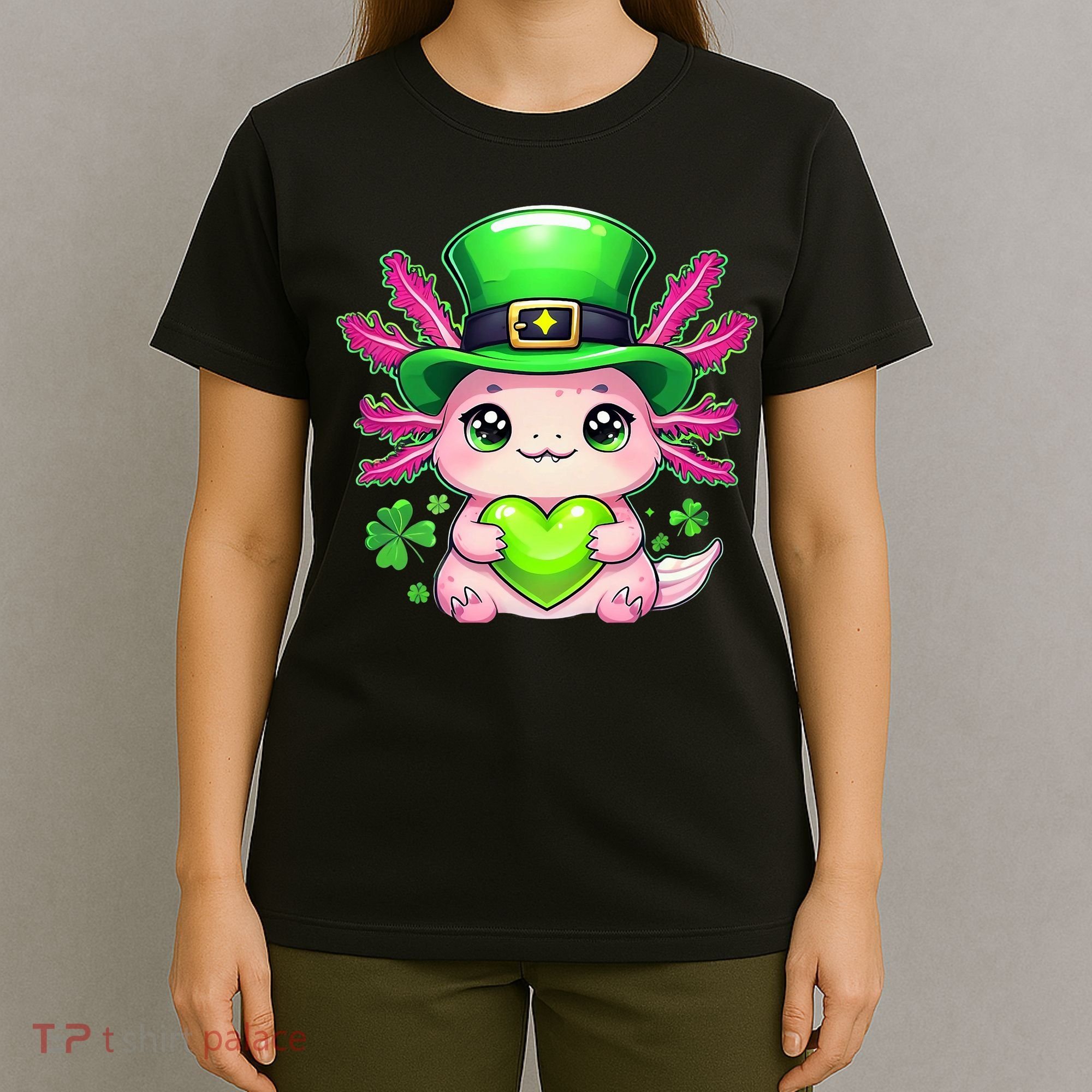St Patricks Day Axolotl Cute Saint Pattys Kawaii Irish T-Shirt