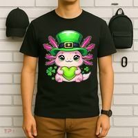 St Patricks Day Axolotl Cute Saint Pattys Kawaii Irish T-Shirt thumb 6