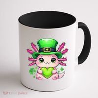 St Patricks Day Axolotl Cute Saint Pattys Kawaii Irish Coffee Mug thumb 1